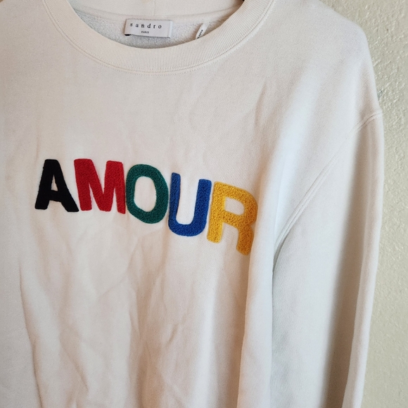 Sandro Paris Men's Amour Graphic Pullover Sweater Sweatshirt Small - Picture 8 of 8